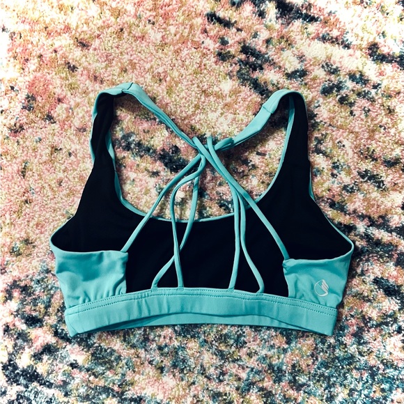 ICYZONE || Active Strappy Sports Bra in Florida Keys Blue - SZ Small - Picture 8 of 10